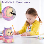 Manual Pencil Sharpener for Kids. 5-Point Selector. Small Handheld Pencil Sharpener. Quiet for Home Desks and School Classroom. Cute (Pink)