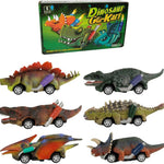 DINOBROS Dinosaur Toy Pull Back Cars,6 Pack Dino Toys for 3 Year Old Boys Girls and Toddlers,Boy Toys Age 3,4,5 and Up,Pull Back Toy Cars,Dinosaur Games with T-Rex