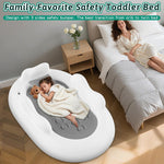 Inflatable Toddler Travel Bed Kids Air Mattress with Safety Sides Portable Blow Up Mattress with Bumpers & Pump for Camping, Travel, Home-Grey 60 Inch