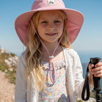 Kids Sun Hat with Neck Flap, UPF 50+, Quick Dry Beach Hat for Baby Boys Girls (US, Age, 2 Years, 8 Years, Pink+White)