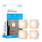 Lights By Night Mini Square LED Night Light, Plug-in, Dusk to Dawn Sensor, Compact, Ambient Lighting, for Kids or Adults, Bedroom, Bathroom, Nursery, Hallway, 4 Pack, 82488