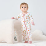pureborn Baby Girls Sleeper Viscose from Bamboo Pajamas 2-Way Zipper Snug Fit Sleepwear Rabbit 18-24 Months