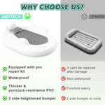 Inflatable Toddler Travel Bed Kids Air Mattress with Safety Sides Portable Blow Up Mattress with Bumpers & Pump for Camping, Travel, Home-Grey 60 Inch