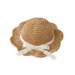 pureborn Baby Girls Straw Sun Hat - Wide Brim Sun Protection Beach Sun Hat with Chin Strap for Infant Girls 12-24 Months Brown