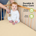 KeaBabies 2-Pack Organic Crib Sheets for Boys, Girls - 52x28 Fitted Crib Mattress Sheet Neutral, Breathable Jersey Cotton Cover for Baby Bed, Toddler Mattress, Soft & Cute Prints (Khaki)