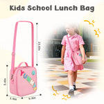 Aimsnk Reusable Insulated Lunch Bag for Kids Teens & Adults with Adjustable Shoulder Strap - Large Durable Lunch Bag Tote for School Travel Picnic Work - Leakproof Design Lunch Carrier (Pink-YUMMY)