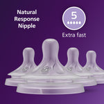 Philips Avent Natural Response Nipples, Extra Fast Flow (Flow 5), 4-Pack, SCY965/44