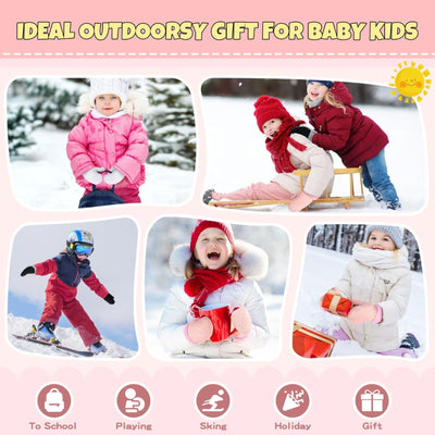 3 Pack Baby Mittens for Toddler Girls Boys, 2 Size Winter Mitten Gloves for Baby Infant Newborn Kids, Unisex Warm Fleece Lined Gloves Hand Mittens for Cold Weather-03