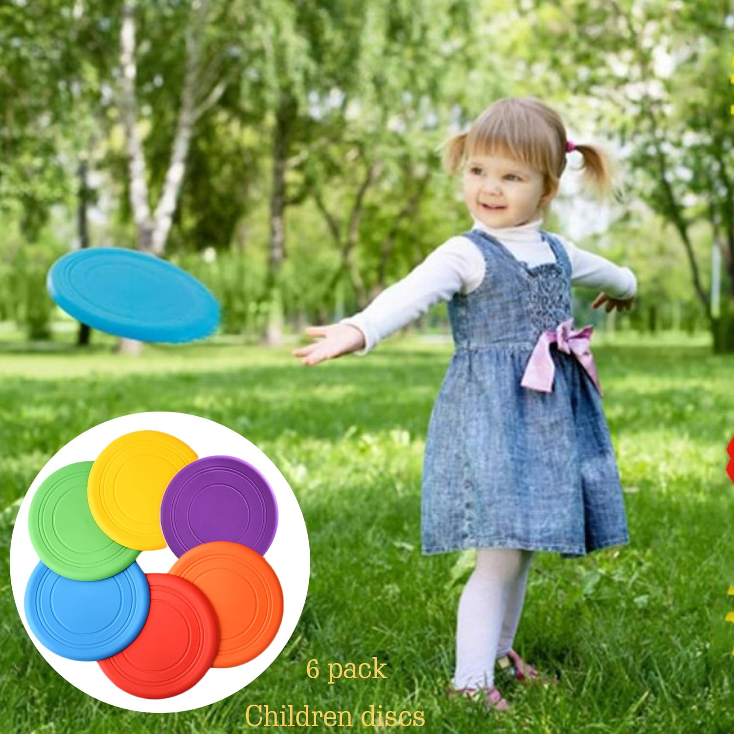 SUHEEUS Kids Flying Disc Toy Outdoor Playing Lawn - Flying Discs ...