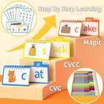 Word Family Build Book, 40 Read & Rhyme Flip Activity Books, Learn to Read Phonics Flash Cards for Preschool/Kindergarten, 1st-3rd Grade Kids, Ages 4-8 Homeschool Educational Learning Tools