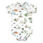 Hudson Baby Unisex Baby Cotton Bodysuits, Dinosaur Adventures 5-Pack, 6-9 Months
