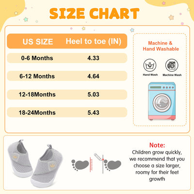 FEETCITY Baby First Walker Shoes Boys Girls Wide Infant Shoes Barefoot Baby Sneakers Newborn Crib Shoe Flexible Infant Shoe Grey