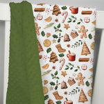 Mink Baby Boy Girl Blankets Christmas Gingerbread Man Cookie, Xmas Holly Berry Soft Double Layer Dotted Backing Receiving Swaddle, Newborn Infant Toddler Nursery Crib Bedding Shower Gift 30x40