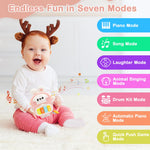 Baby Musical Toys 6-12 Months, Rabbit Piano for Baby Musical Toys for Toddlers 1-3, Busy Board with Music & Light, Birthday Toy for Infant Toddler 1 Year Old Boy Girl Gifts (Pink)