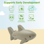 PlanToys® Shark Wooden Montessori Imaginative and Creative Play Toy | Language Development, Social Interaction and Early Coordination Activity | Eco Friendly Animal Figurine for Meaningful Play
