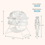 Dream On Me Karley Bassinet, Award Winner Lightweight Travel Baby Bassinet, Foldable Bedside Sleeper, Adjustable Double Canopy, Spacious Design, Soft Fabric, Storage Basket – Dove White
