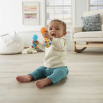 Fisher-Price Newborn Toys Rattle 'n Rock Maracas, Set of 2 Soft Musical Instruments for Babies 3+ Months, Blue & Orange