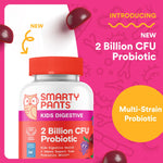SmartyPants Kids Probiotic Gummies for Digestive Health: 2 Billion CFU Gut Health and Immune Support Supplement, Clinically Studied Probiotic, Gluten Free, Grape, 30 Count (30 Day Supply)