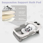 Foldable Baby Bathtub, Lightweight Bathtub for Infants to Toddlers with Soft Cushion & Thermometer, Portable Baby Tub Newborn to Toddler 0-24 Months(Grey)