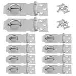 10 PCS 3 inch Door Lock Hasp Latch, 304 Stainless Steel Thicken Safety Padlock and Latch for Door Sheds Closets Lockers, Brushed Steel Door Latch Lock for Window, Cabinet, Shed, and More! by GENHAKON