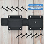 Steinwhale 1Pack Flip Gate Latch Lock with Padlock Hole, 3.5mm Aluminum Alloy Door Latch for Outdoor Wooden Fence, Swing Open Gate, Double Gate, Barn Door, Shed, Vinyl Fence, Yard, Black