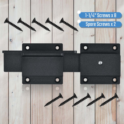 Steinwhale 1Pack Flip Gate Latch Lock with Padlock Hole, 3.5mm Aluminum Alloy Door Latch for Outdoor Wooden Fence, Swing Open Gate, Double Gate, Barn Door, Shed, Vinyl Fence, Yard, Black
