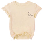 YHHR Dinosaur Graphic Shirts Dinosaur Tshirts for Toddler Boys Girls Dino Crewneck Shirt Kids 1-7 Years Apricot
