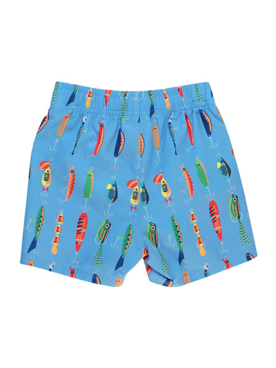 RUGGEDBUTTS Boys UPF50+ Sun Protection Animal Swim Trunks - Gone Fishin, 0-3m