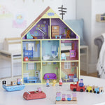 Peppa Pig Wooden Deluxe Playhouse, 8 Rooms, Includes 2 Fun Figures and 29 Accessories, Made of Responsibly Sourced Wood, for Ages 3 and Up (Amazon Exclusive)
