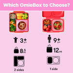 OmieBox Bento Box for Kids - Insulated Bento Lunch Box with Leak Proof Vacuum Insulated Food Jar - 3 Compartments, Two Temperature Zones (Pink Berry)