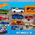 Hot Wheels Toy Cars & Trucks 10-Pack, Set of 10 1:64 Scale Vehicles, Includes Race Cars, Semi, Rescue or Construction Trucks (Styles May Vary)