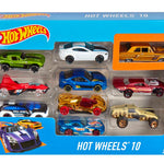 Hot Wheels Toy Cars & Trucks 10-Pack, Set of 10 1:64 Scale Vehicles, Includes Race Cars, Semi, Rescue or Construction Trucks (Styles May Vary)