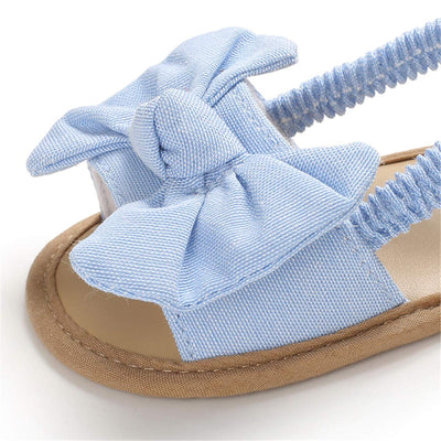 COSANKIM Infant Baby Girls Summer Sandals with Flower Soft Sole Newborn Toddler First Walker Crib Dress Shoes(6-12 months infant 13 light blue)