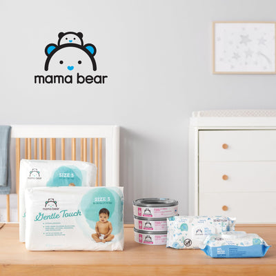 Amazon Brand - Mama Bear Blossoms Scented Diaper Pail Refills for Diaper Genie Pails with Odor Elimination, 1080 Count (4 Packs of 270 Count)