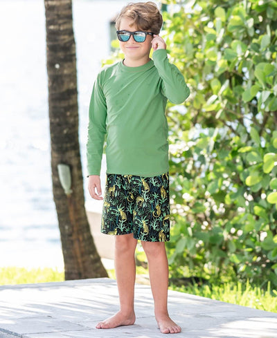 RuggedButts® Baby/Toddler Boys Rainforest Long Sleeve Rash Guard - 3-6m
