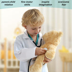 Popsunny Doctor Costume for Kids 3 4 5 Years Old, Toddler Medical Dress up Outfit with Real Stethoscope, Pretend Play Coat Gift for Boys Girls
