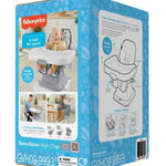 Fisher-Price Baby to Toddler High Chair SpaceSaver Simple Clean Portable Dining Seat & Booster with Washable Deep Tray & Liner, Pacific Pebble
