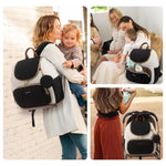 LOVEVOOK Small Diaper Bag Backpack, Waterproof Diaper Bags for Baby Girl Boy with Changing Pad, Stylish Baby Diaper Bag, Travel Diaper Bag for Mom Dad with Stroller Buckles,14 Inch