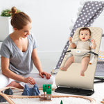 Baby Bouncer, Bouncer Seat for Babies 0-12 Months,Ergonomic Baby Seat Breathable and Comfortable Cushion with 3-Height Adjustments, Infant Rockers Portable Folding and Detachable