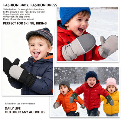 Weradau Fleece Lined Mittens for Baby Boys Girls,Baby Toddler Little Kids Winter Gloves Mittens for Children 6-24 Months