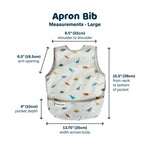 Tiny Twinkle Mess Proof Baby Bib - Waterproof Baby Apron - Machine Washable - PVC, BPA, & Phthalate Free - Great Travel Bib for Baby Eating - Baby Food Bibs (Dinosaur,Large 2-4 Years)