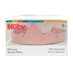 Nuby Animal Friend Silicone Round Plate - Toddler Plate - 6+ Months - Pink Whale Plate