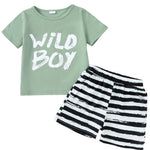 Kucnuzki Baby Boy Clothes 12-18 Months Baby Boy Outfit Toddler Boy Short Sleeve Graphic Tees Green T Shirts Boys Shorts Set Boys' Clothing Sets