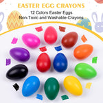 Canscci 12 Pack Easter Egg Crayons,12 Colors Easter Egg-Shaped Crayons for Kids Girls Boys Toddles Easter Basket Stuffers Essentials Egg Fillers Party Favors Gifts