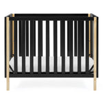 Delta Children Gio Mini Crib with 2.75" Mattress Included, Ebony/Natural