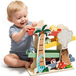 Lehoo Castle Wooden Car Ramp Toys for 1 Year Old Girl Birthday Gifts, Unicorn Montessori Toys for One Year Old, Wooden Race Track with 4 Rollers, for Toddlers 1-3 Year Old