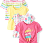 The Children's Place Baby Girls' and Toddler Short Sleeve Everyday Casual Knit Shirt