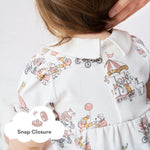 pureborn Baby Girls Dress Cotton Short Sleeve Casual Dress with Bloomer Animal Paradise 12-18 Months