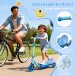 Kick Scooters for Kids 3-5 5-7 Years Age - Handlebars Flexible Steer,Height Adjustable,Stable Light Up Three Wheeled Toddler Scooter for Boy & Girl,Indoor Outdoor Kid Child Toy Gift - Blue