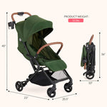 Dream On Me RioGlide Baby Stroller, Forest Green – Lightweight, Compact, Quick-Fold Travel Stroller with Adjustable Backrest & 5-Point Harness